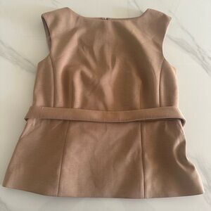 Ann Taylor Blush Sleeveless Belted Top size 12